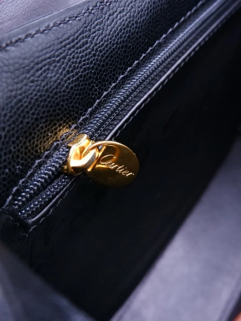 Vintage CARTIER Panthere Black Caviar Top Handle — 1995 - Picture 7 of 15